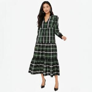 Tuckernuck Tartan Bristol Tiered Midi Dress Size XXS